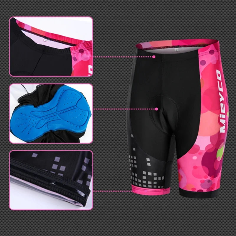 Women 3D Padded Cycling Shorts Quick Dry Breathable MTB Bike Shorts