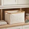 Beige Linen Basket – Large Without Handle