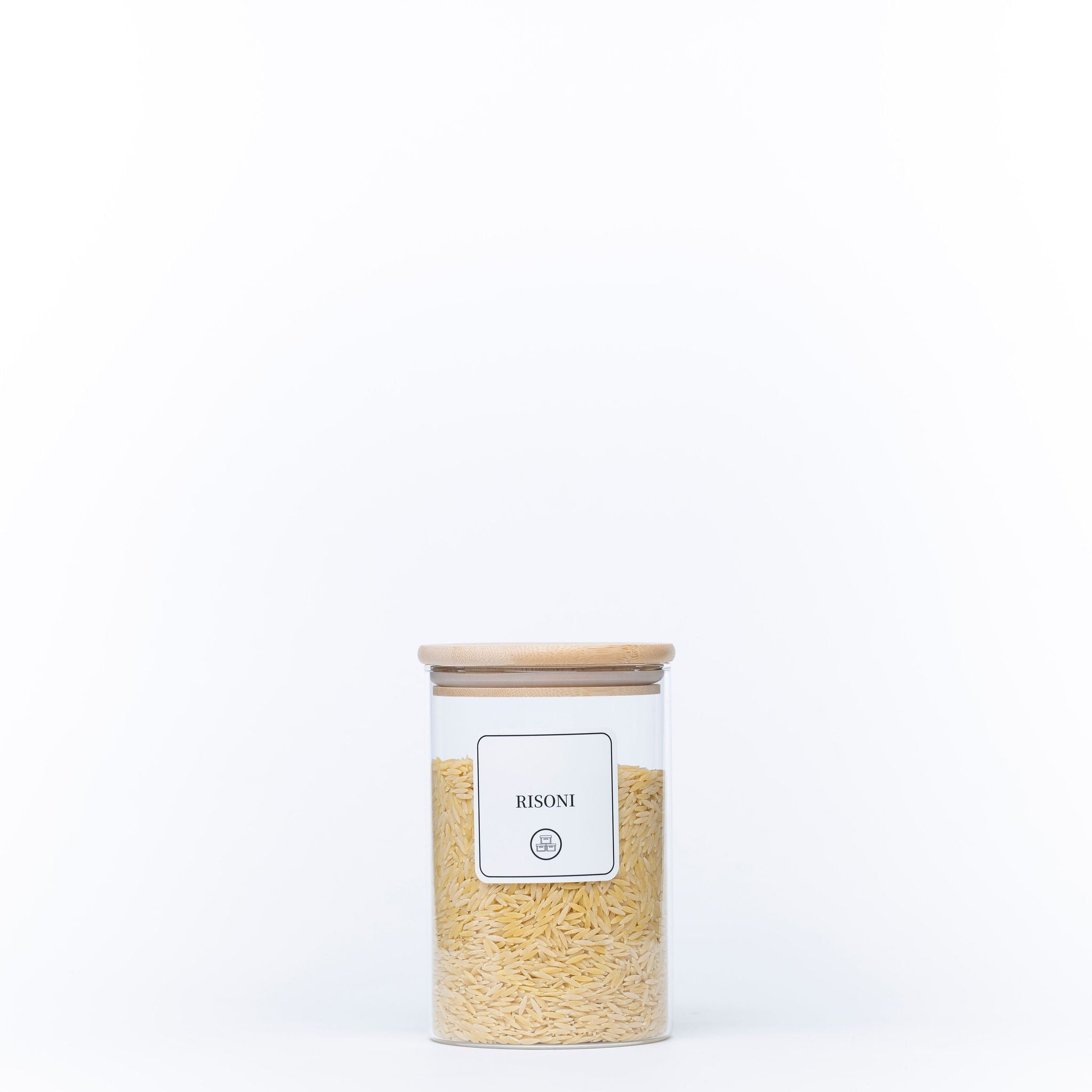 Round Glass Jar with Bamboo Lid - 1250ml