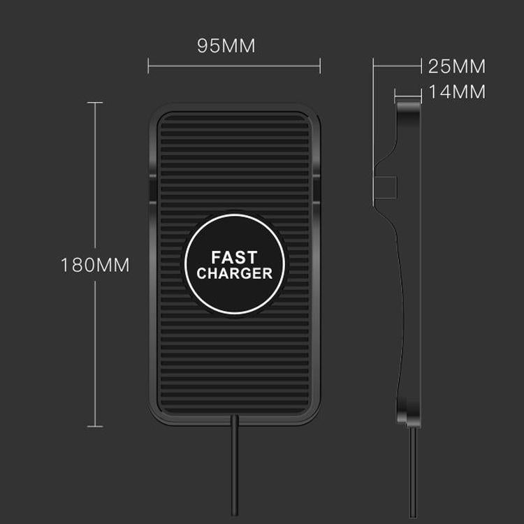 NNEIDS 2-In-1 Non-Slip Wireless Charger For C7 Car Navigation - Black