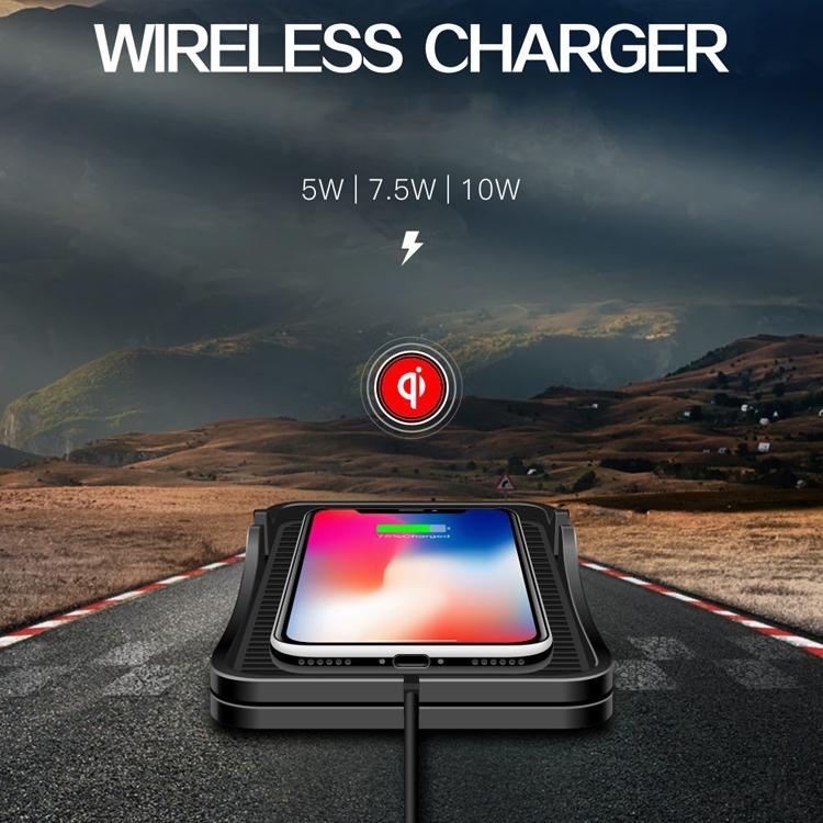NNEIDS 2-In-1 Non-Slip Wireless Charger For C7 Car Navigation - Black