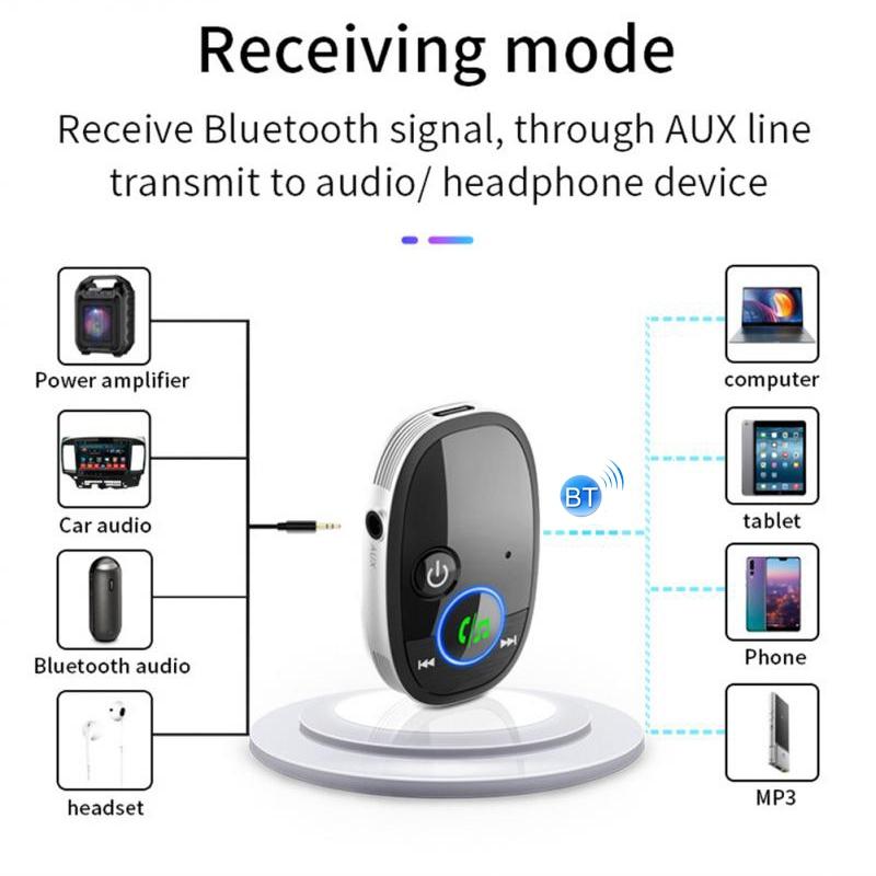 NNEIDS Wireless Car Bluetooth Music Receiver - Black