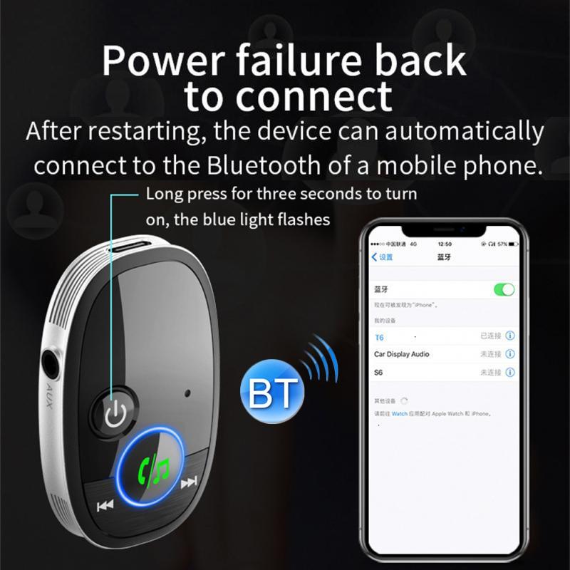 NNEIDS Wireless Car Bluetooth Music Receiver - Black