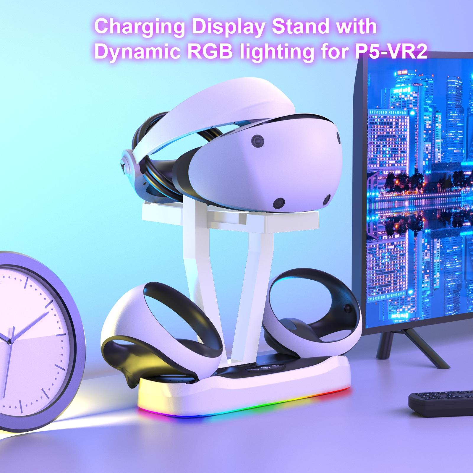NNEIDS Playstation Magnetic Charging Base With Rgb Light And Storage Rack
