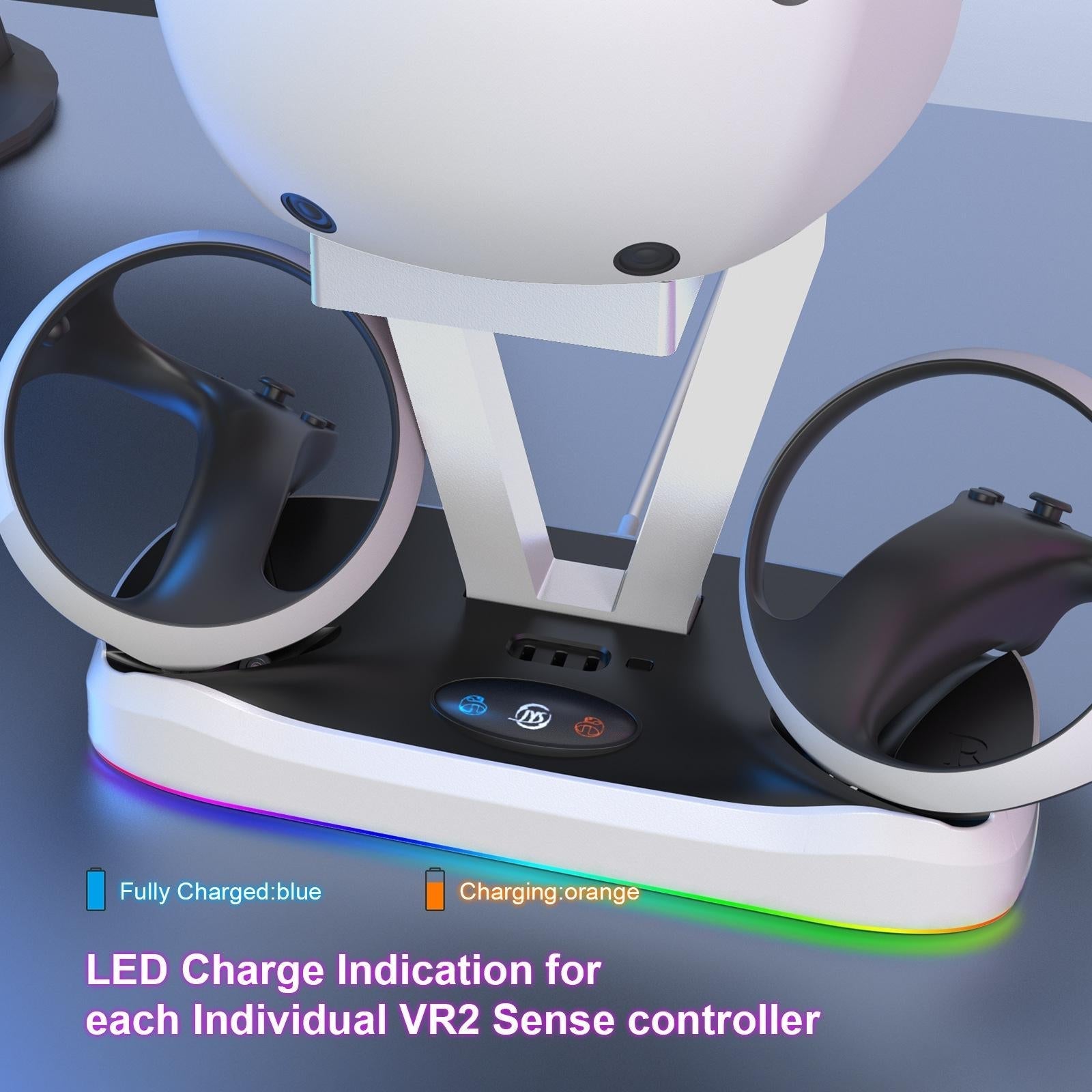 NNEIDS Playstation Magnetic Charging Base With Rgb Light And Storage Rack