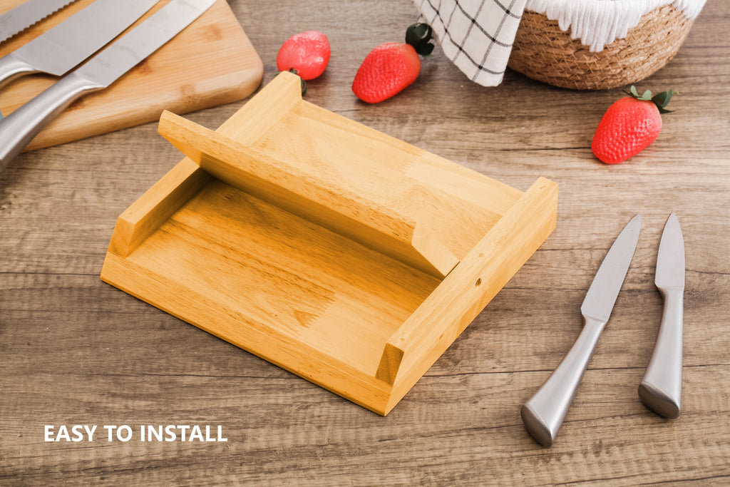 NNEDSZ Natural Bamboo Magnetic Knife Block Holder with Strong Magnets for Home Kitchen Storage & Organisation