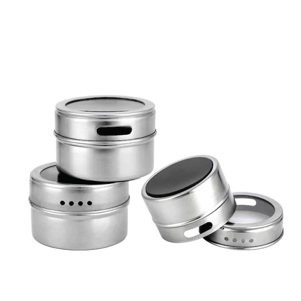 NNEDSZ 150g Magnetic Spice Jar Stainless Steel Tins - Herb Seasoning Storage Container