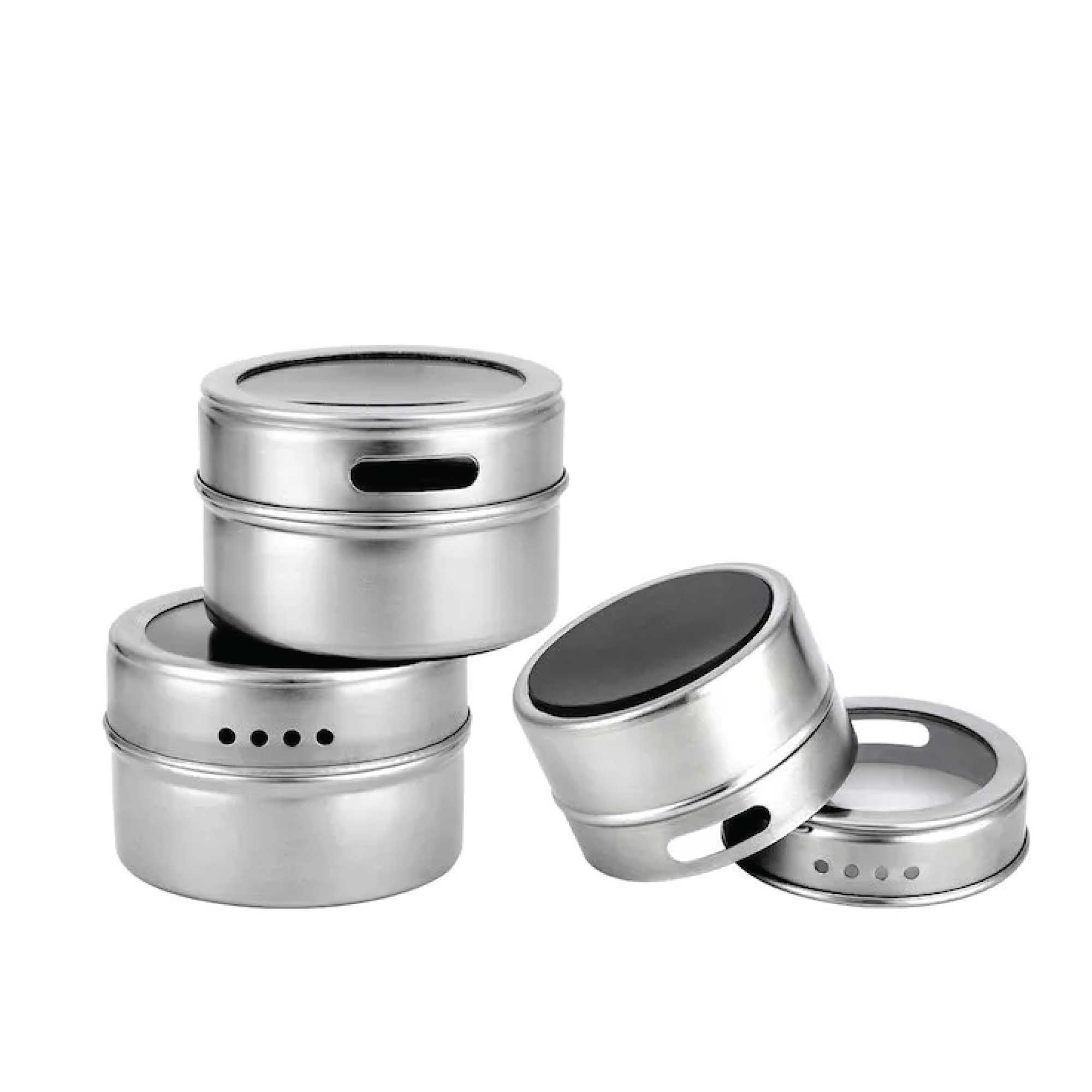 NNEDSZ 150g Magnetic Spice Jar Stainless Steel Tins - Herb Seasoning Storage Container