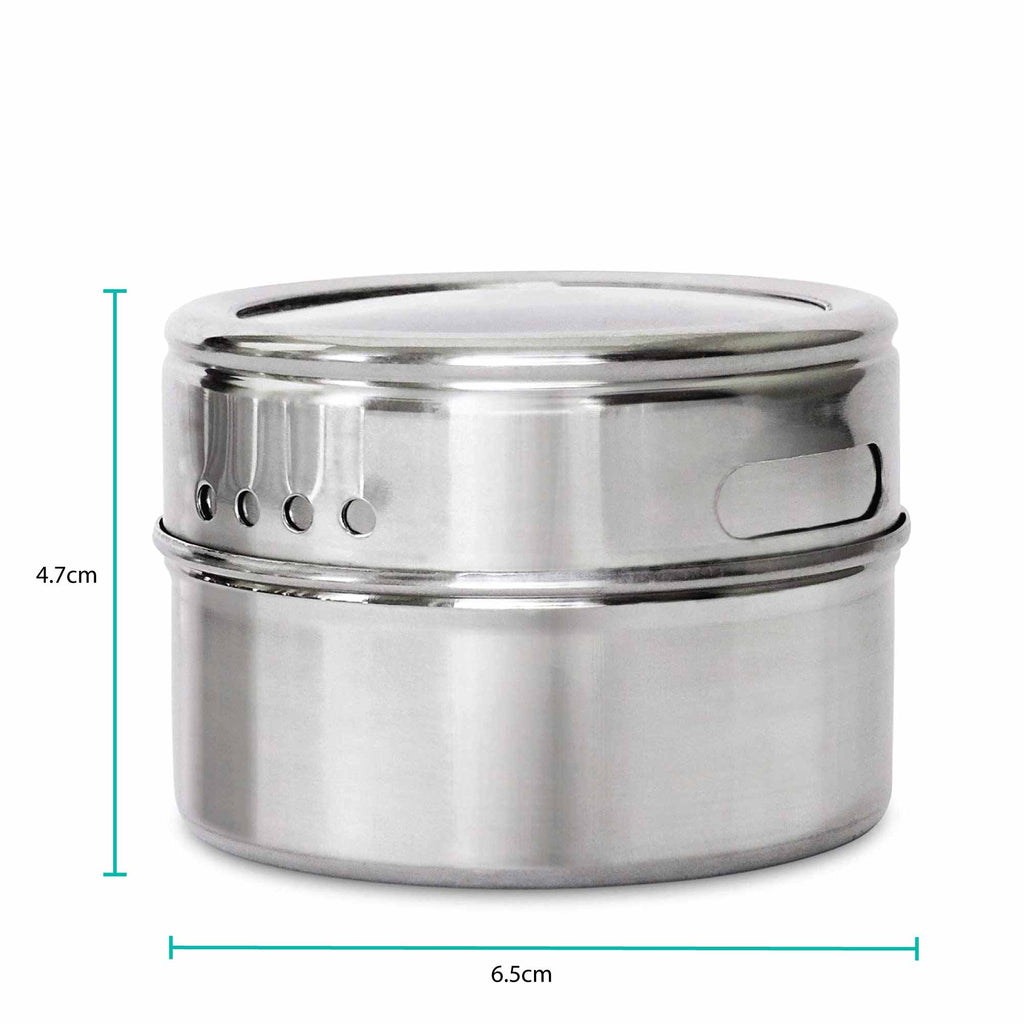NNEDSZ 150g Magnetic Spice Jar Stainless Steel Tins - Herb Seasoning Storage Container
