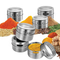 NNEDSZ 150g Magnetic Spice Jar Stainless Steel Tins - Herb Seasoning Storage Container