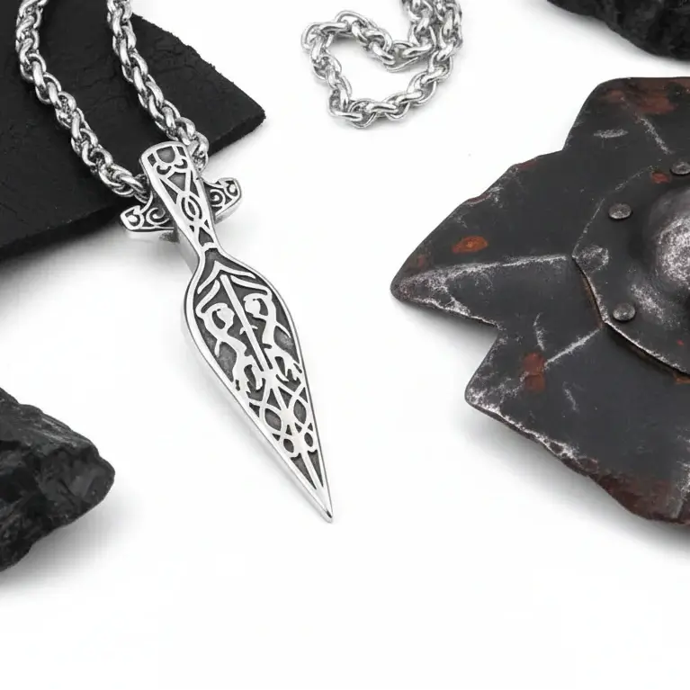 Viking sword pendant necklace for Men Norse Warrior Gift Set