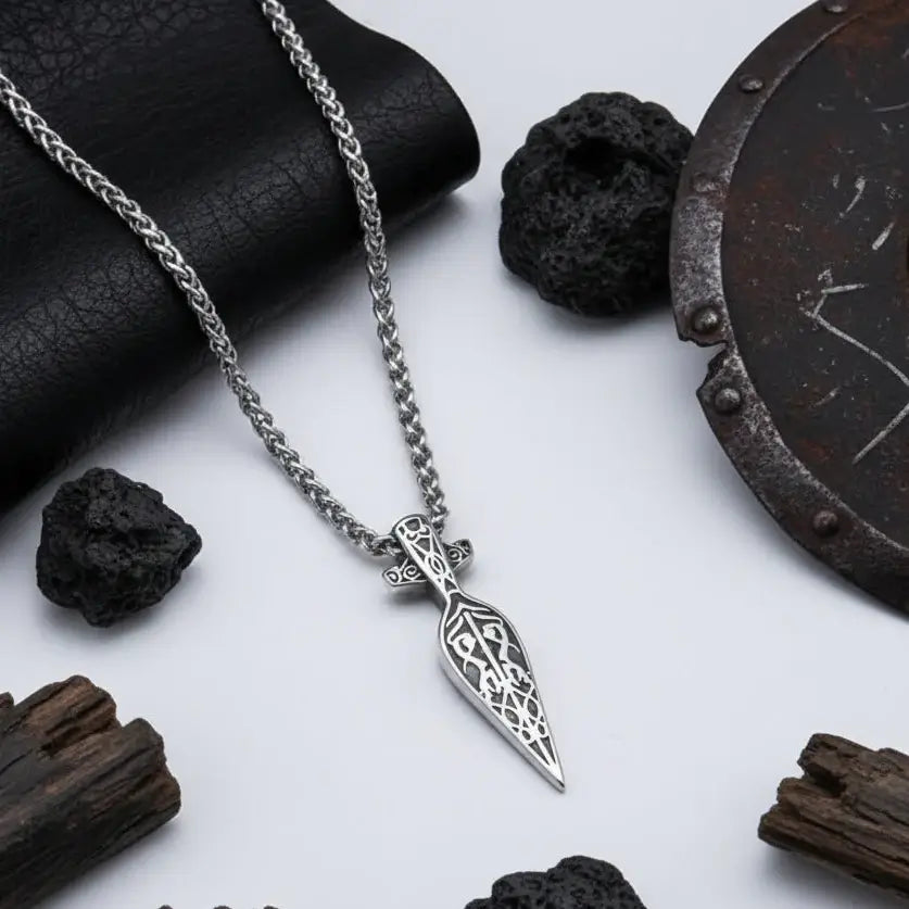 Viking sword pendant necklace for Men Norse Warrior Gift Set