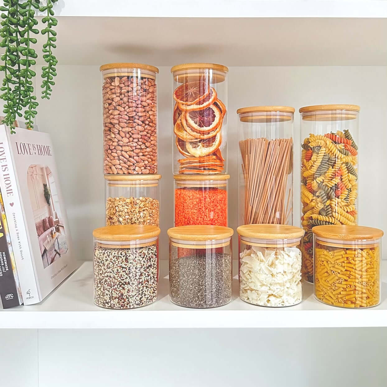 Round Glass Jar with Bamboo Lid - 1250ml