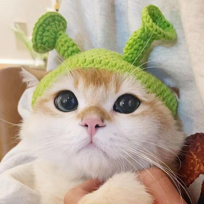 Cozy Knitted Pet Headgear - Handcrafted Cat And Dog Hat