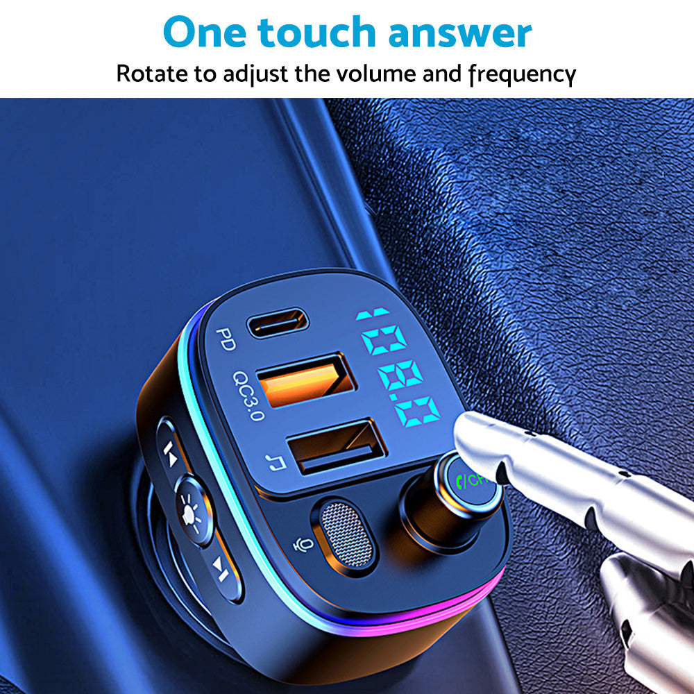 Bluetooth-compatible FM Transmitter Wireless Car Radio Adapter Suitable for 12V-