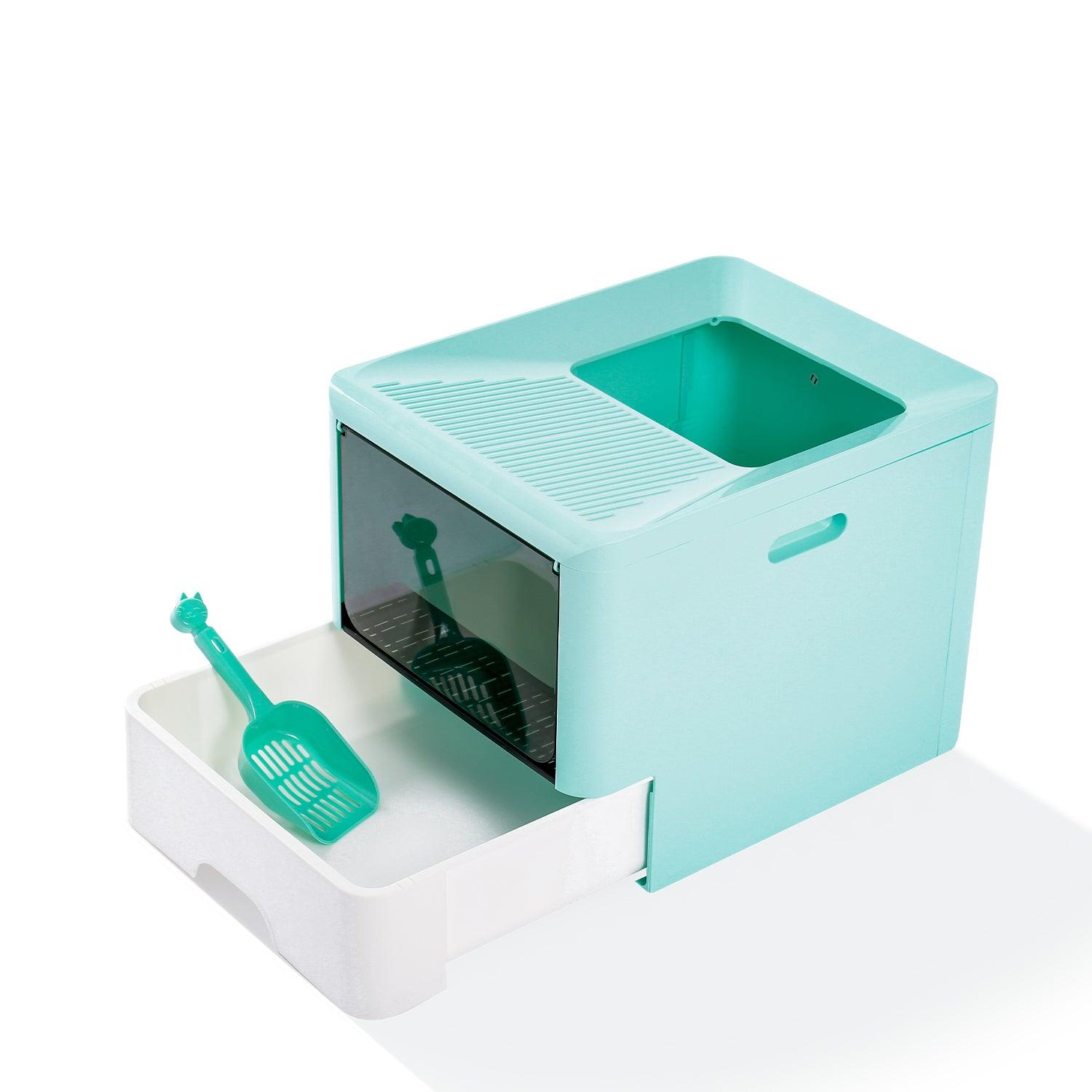 Fully Enclosed Cat Litter Basin With Large Drawer - Ultimate Comfort For Your Feline Friend