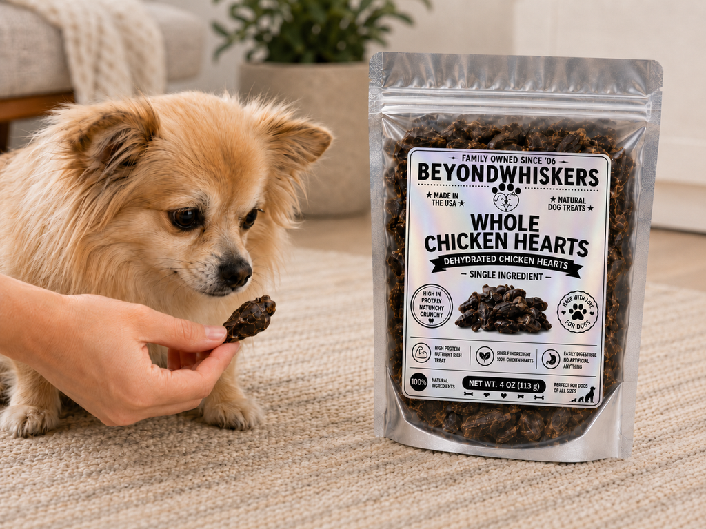 Dehydrated Whole Chicken Hearts Dog Treats
