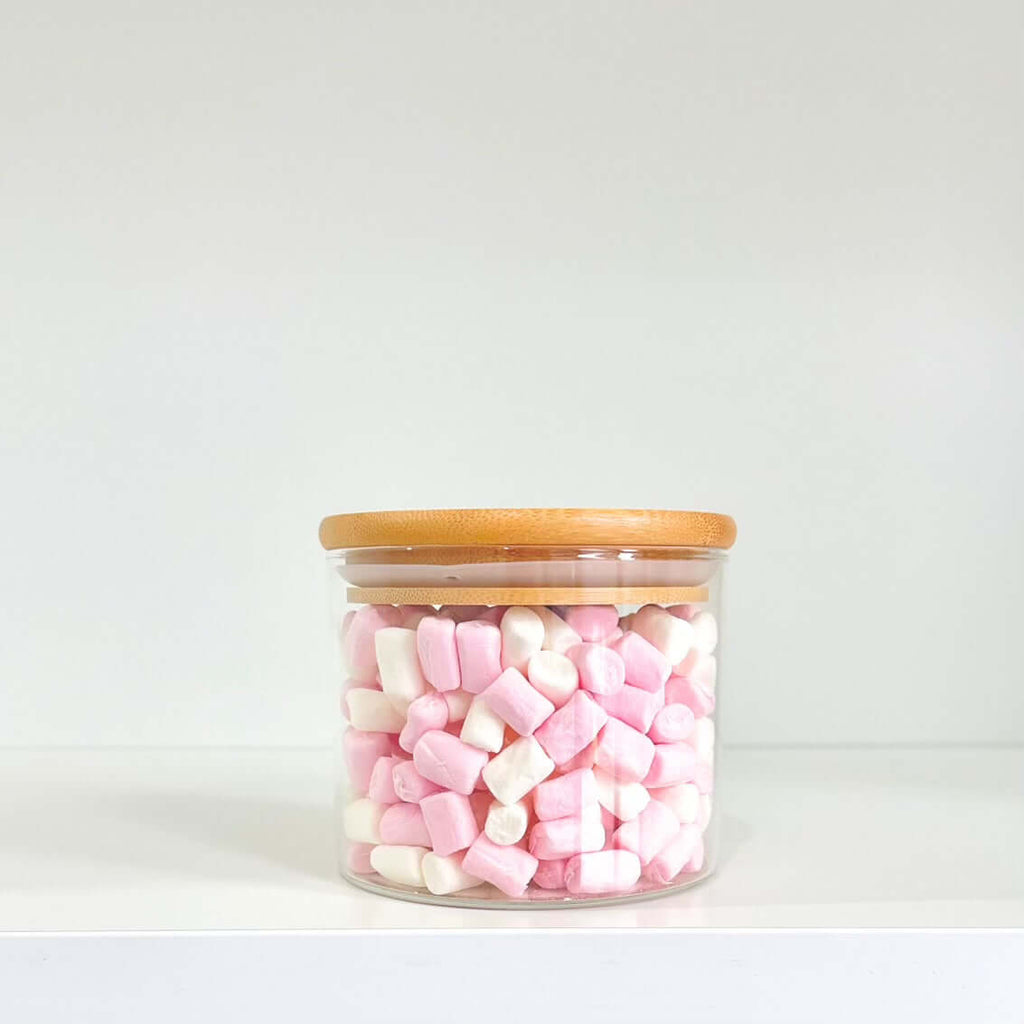 Round Glass Jar with Bamboo Lid - 580ml