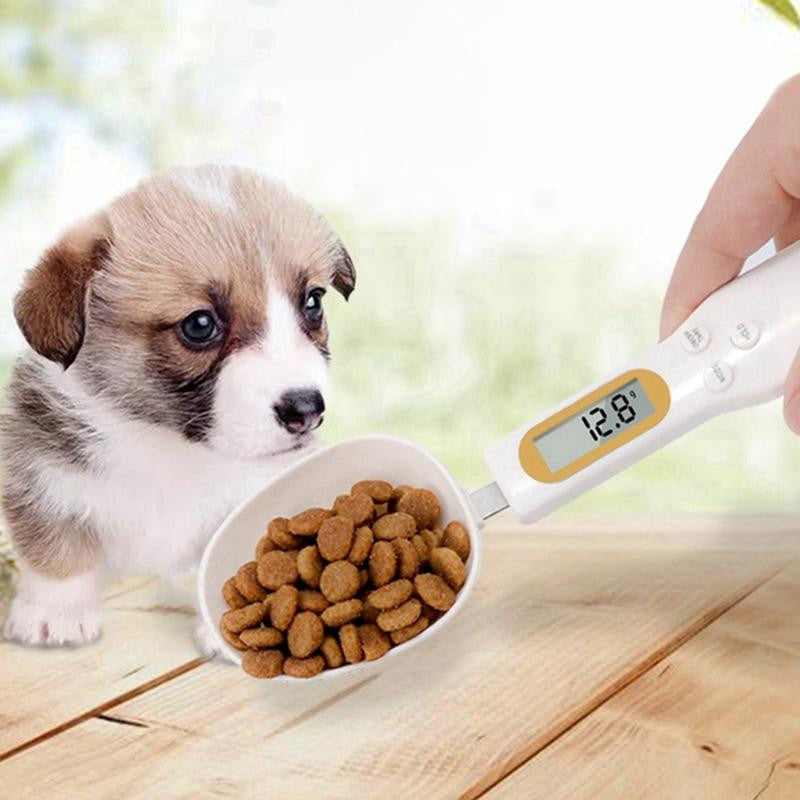 Pet Food Measuring Spoon With Led Display Portable Removeable Dog Food