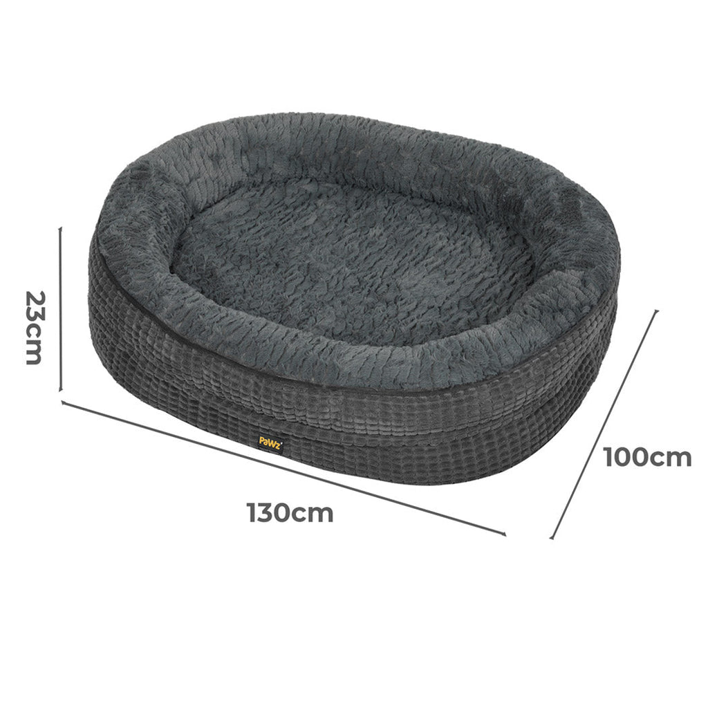 Pawz Orthopedic Plush Dog Bed Soft Washable Pet Bed Grey Cosy Cushion XXXL Size