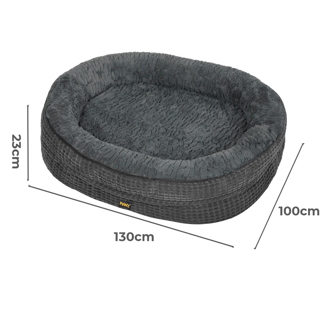 Pawz Orthopedic Plush Dog Bed Soft Washable Pet Bed Grey Cosy Cushion XXXL Size