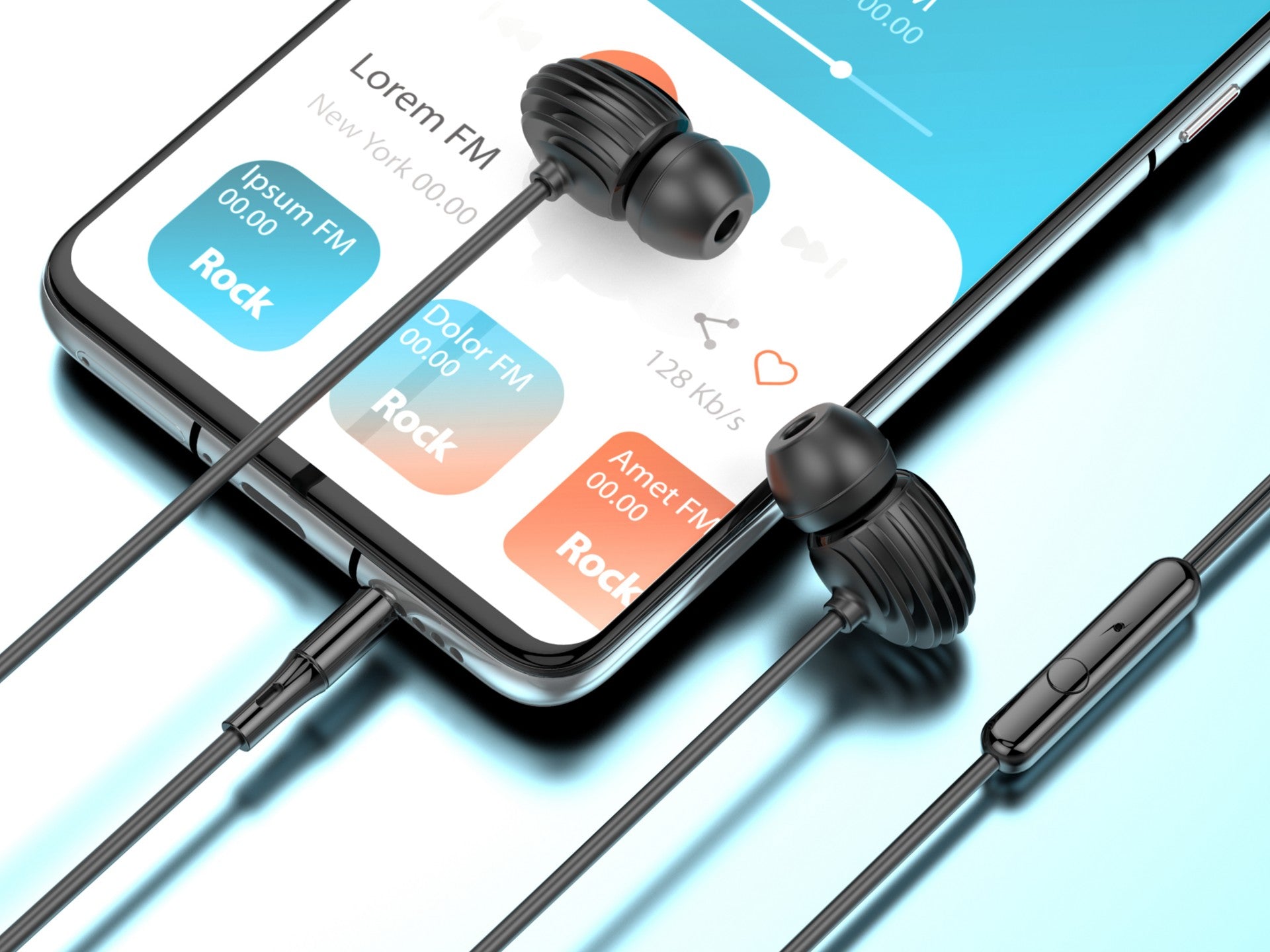 Techancy Auricular Com Fio Preto TD8044, 3,5 Mm Com Microfone, Compatível Com Som Estéreo Para Jogos