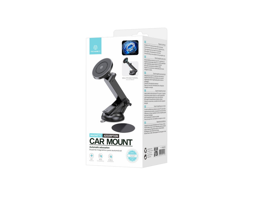 Techancy Suporte Magnético Para Telemóvel Preto Ti2327, Compatível Com Magsafe, Rotação De 360°, Ventosas Ajustáveis