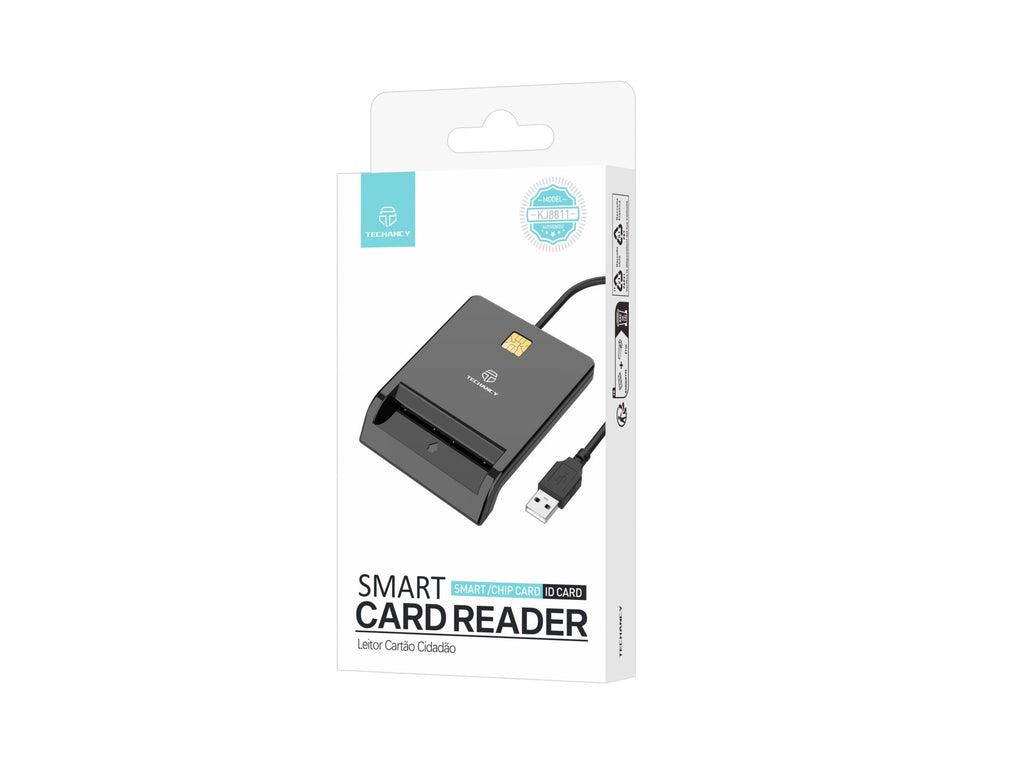 Techancy Leitor De Chips Inteligentes  KJ8811, USB2.0, 480Mbps, Compatível Com Uma Vasta Gama De Cartões e Sistemas