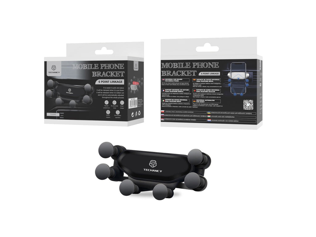 Suporte universal para telemóvel Techancy, TI2203, suporte para carro, preto