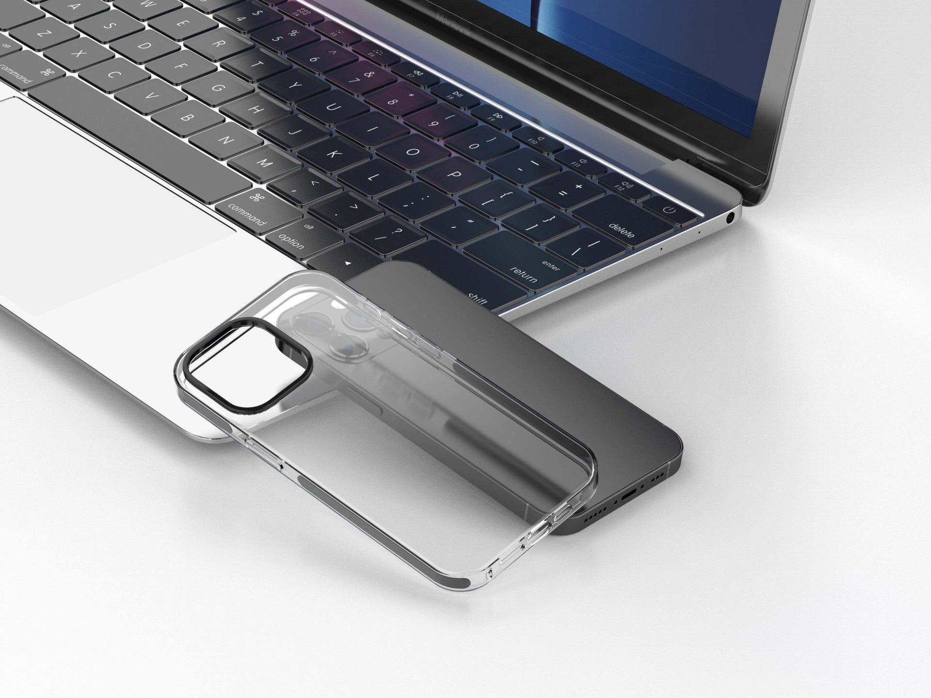 Capa transparente para telemóvel Techancy New Acrylic, KX5602, compatível com iPhone Xs Max, transparente + Preto