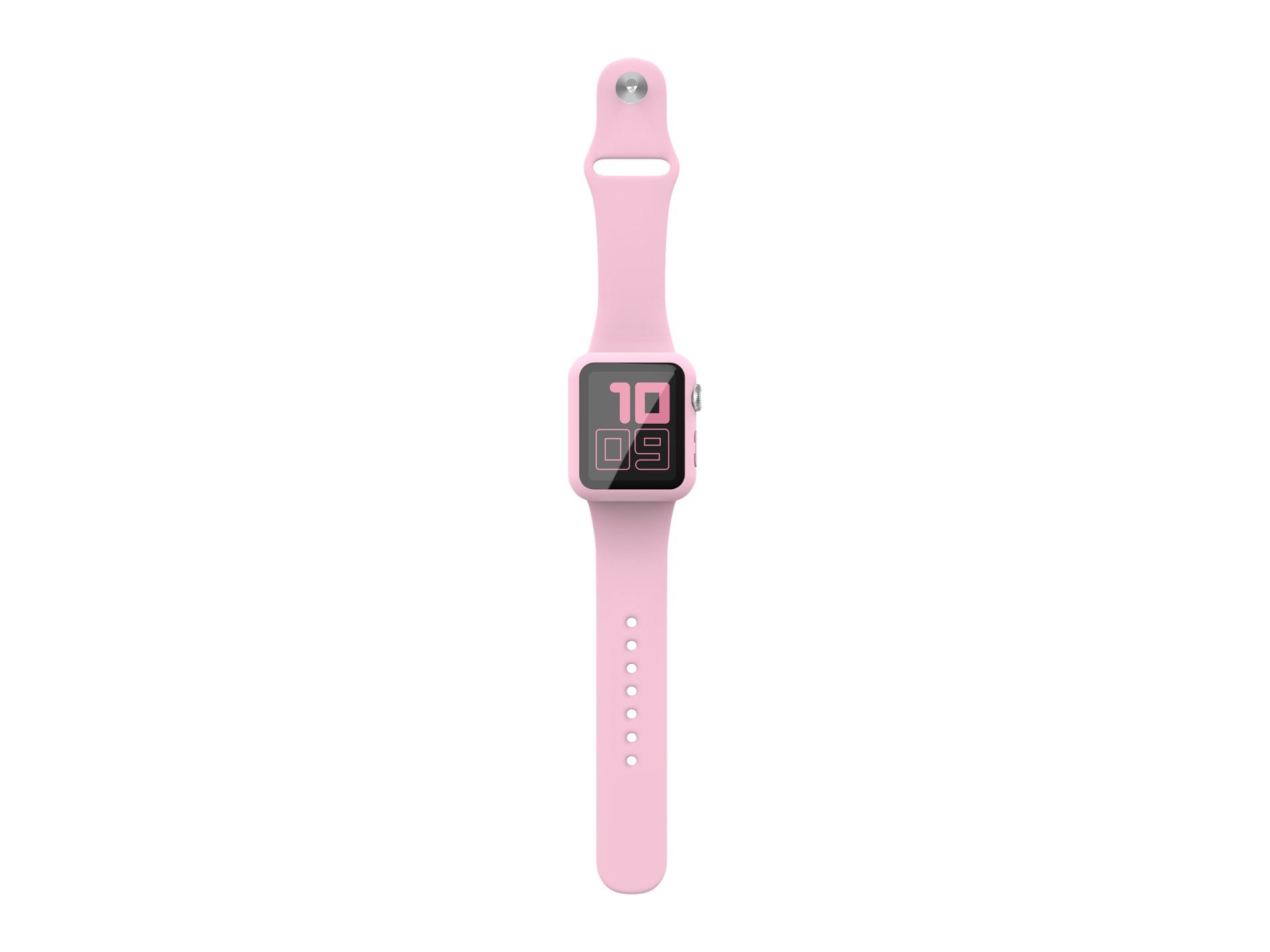Pulseira de silicone para relógio Techancy, KC2115, pulseira com protetor de ecrã, compatível com Apple Watch 45 mm, rosa