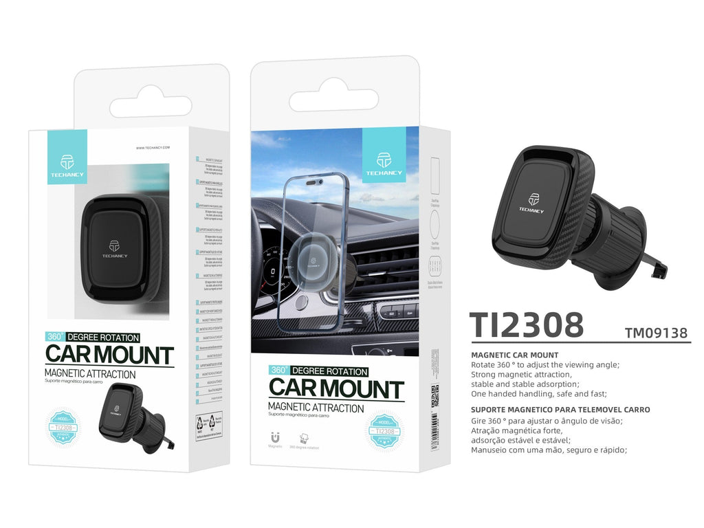 Techancy Suporte Magnético Para Telemóvel Para Automóvel Ti2308, Suporte Para Telemóvel Com Uma Mão, Rotação De 360 Graus