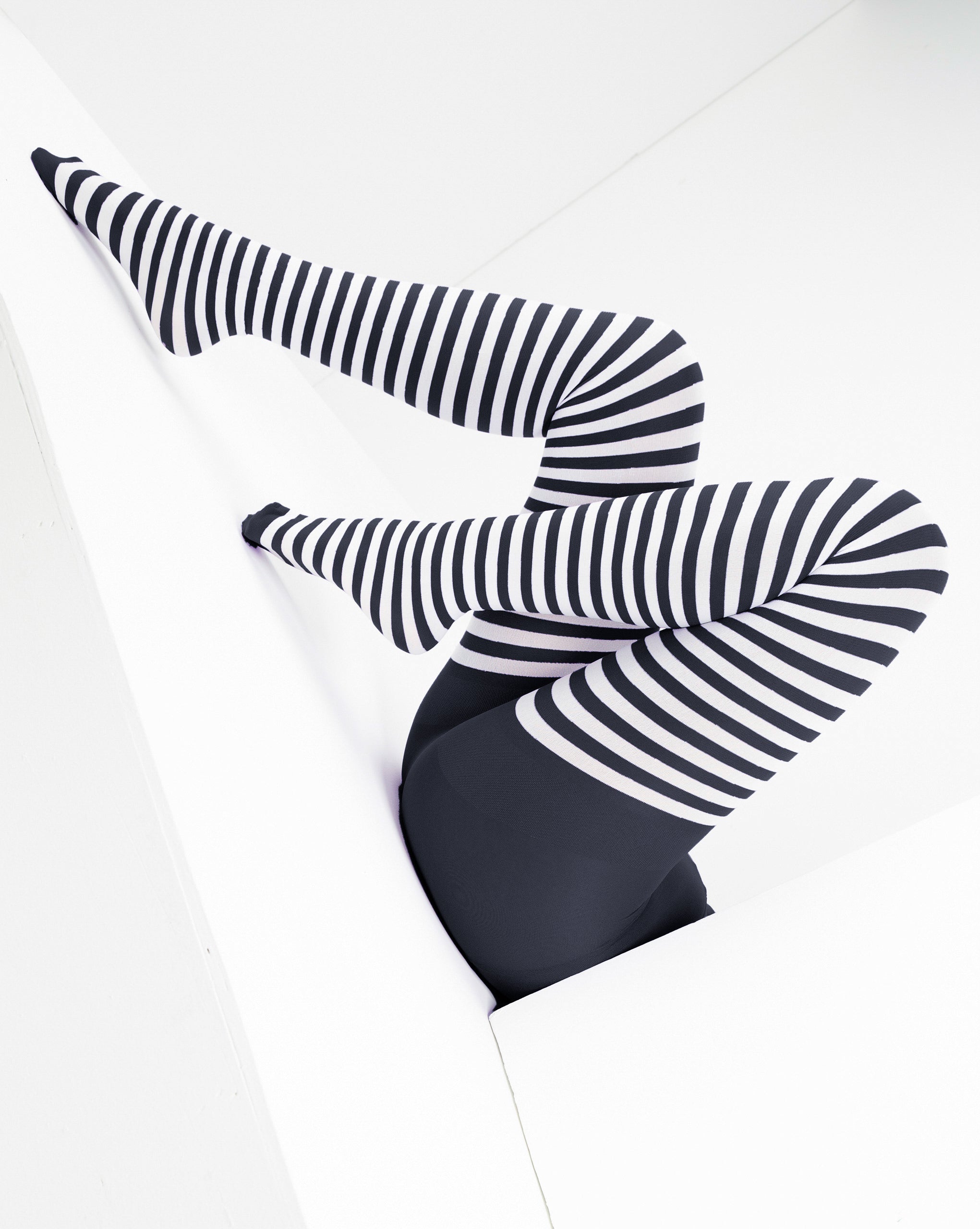 White Striped Tights 60 Denier