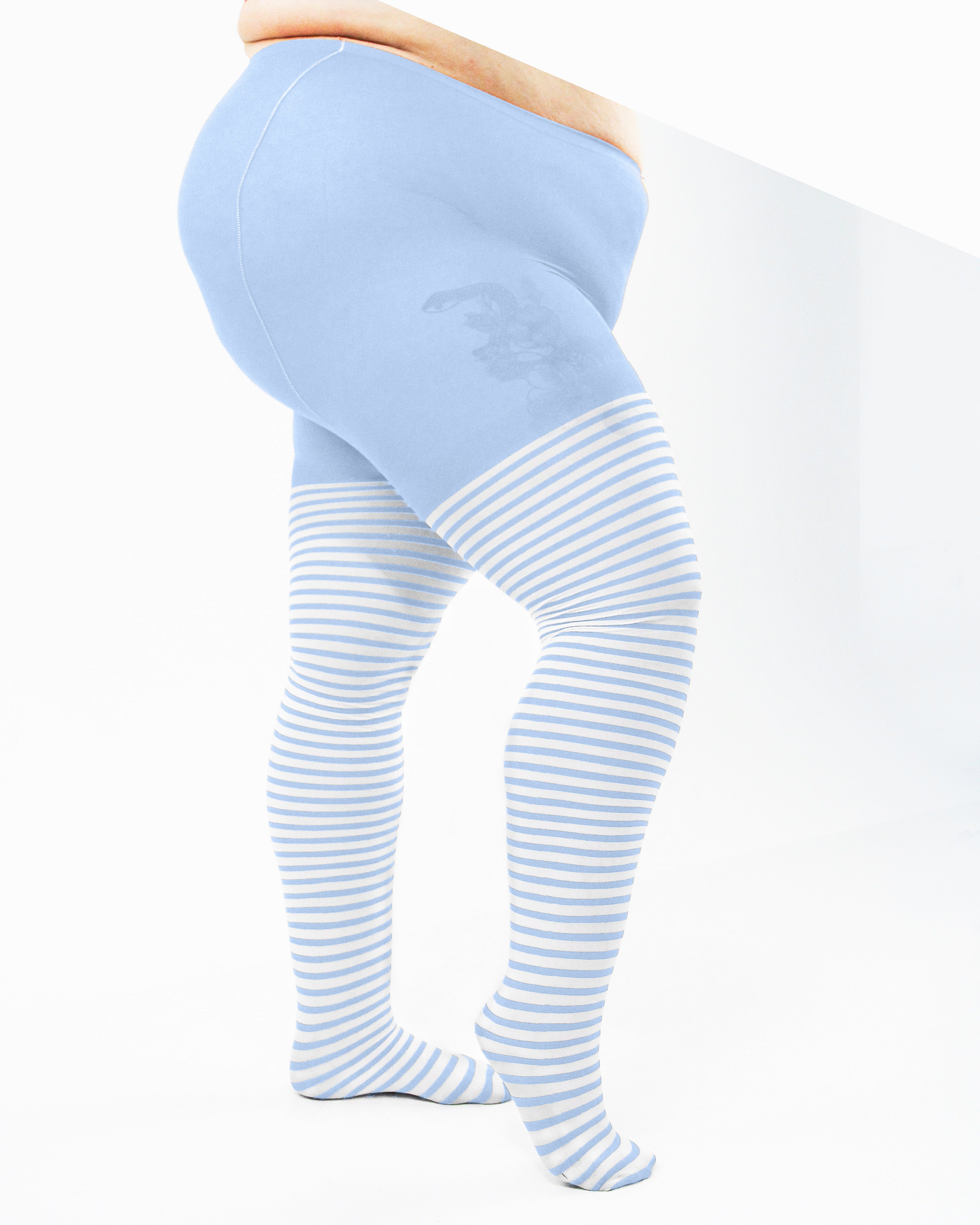 White Striped Tights 60 Denier