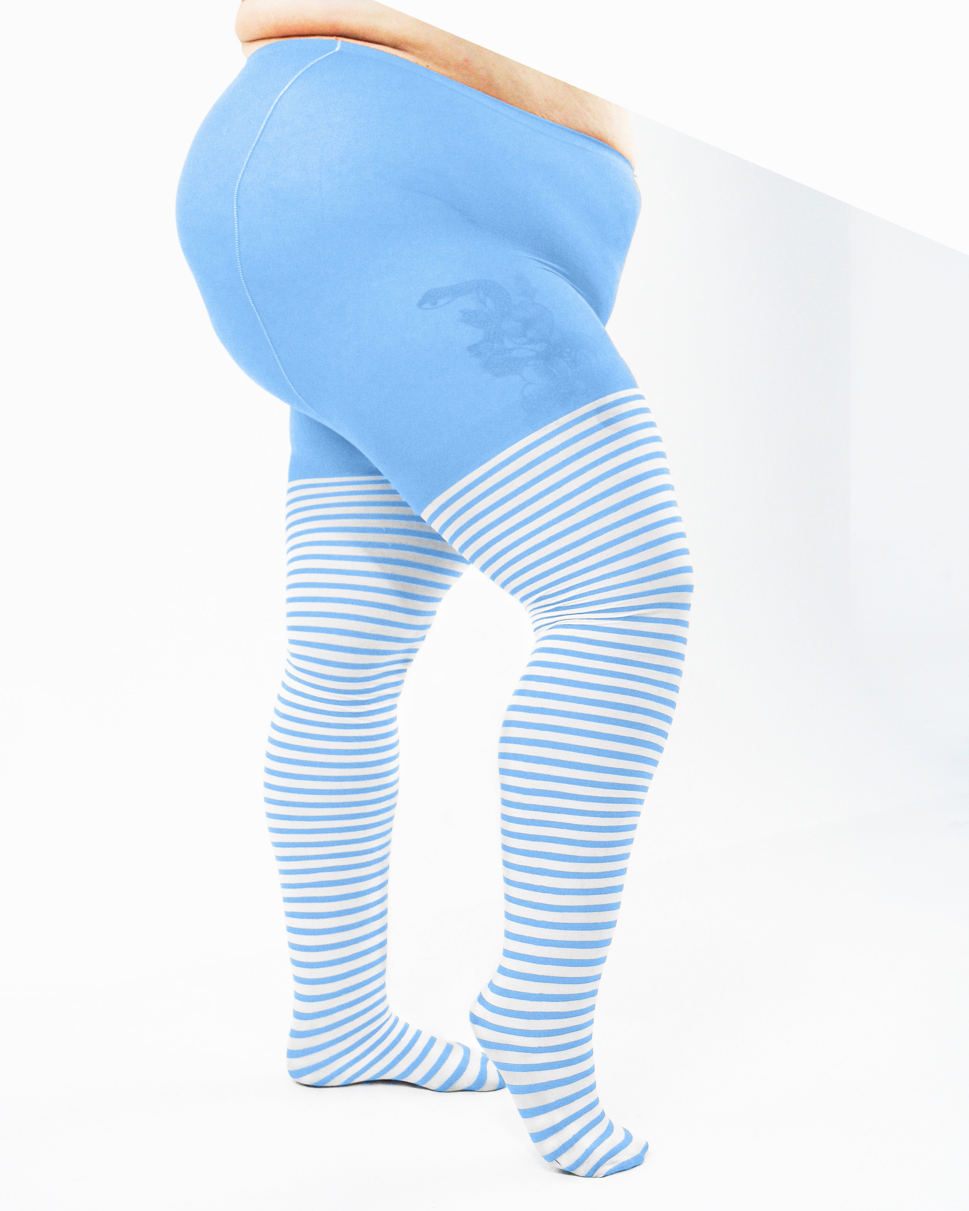 White Striped Tights 60 Denier