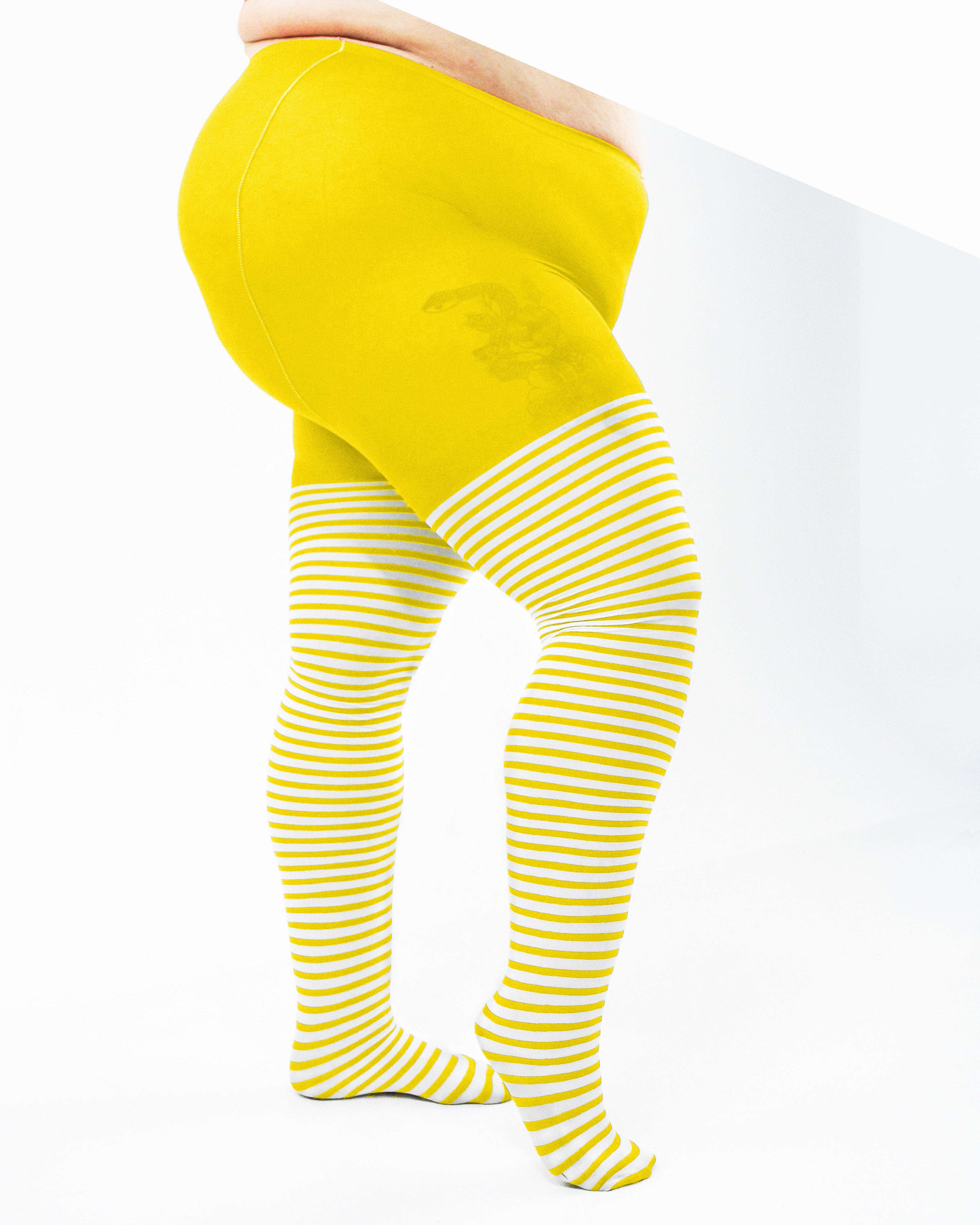 White Striped Tights 60 Denier